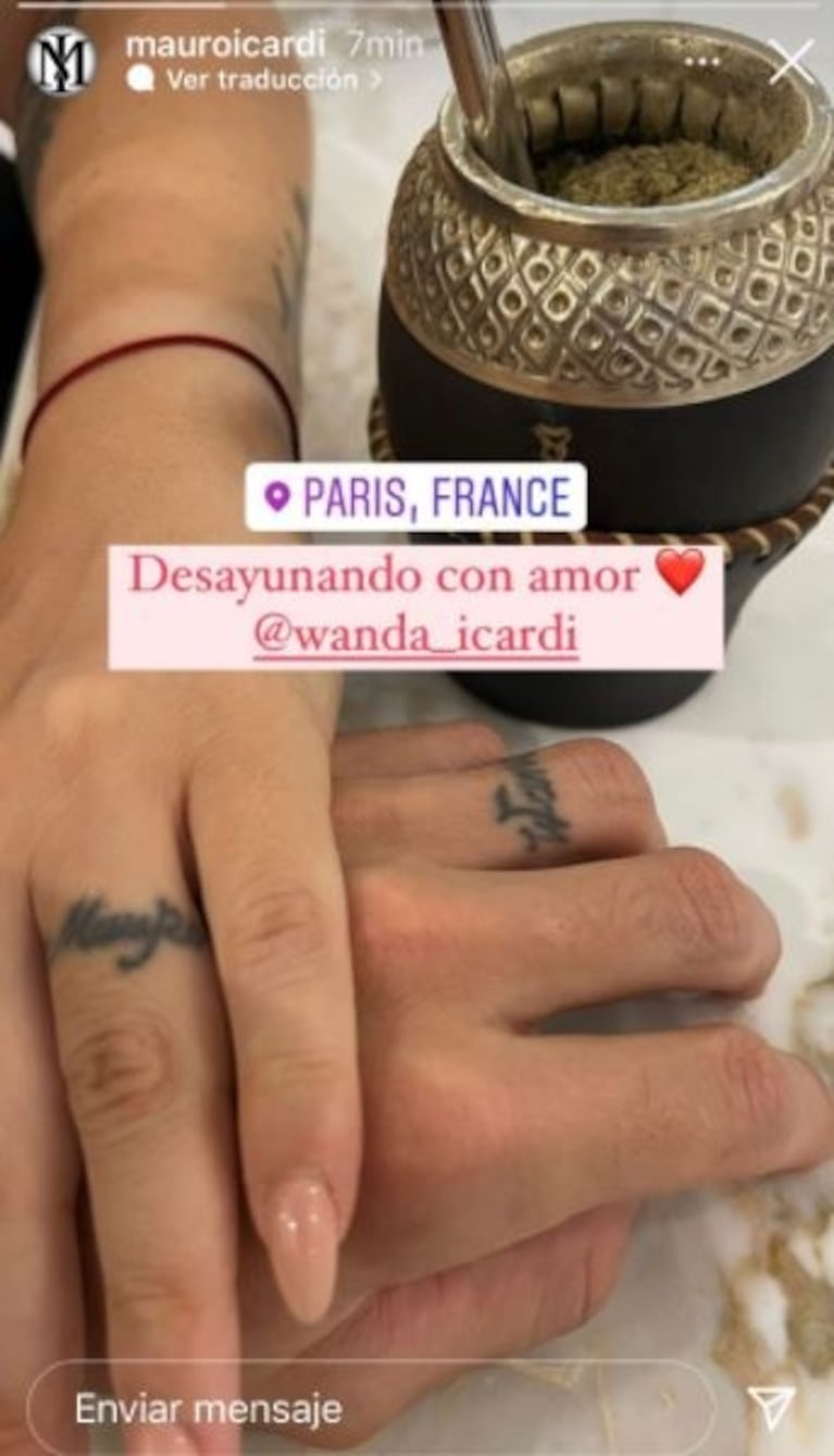 Mauro Icardi compartió una postal romántica actual con Wanda Nara en medio del escándalo: "Desayunando con mi amor"