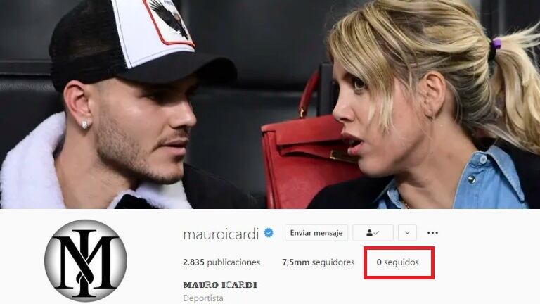 Mauro Icardi dejó de seguir a Wanda Nara en Instagram