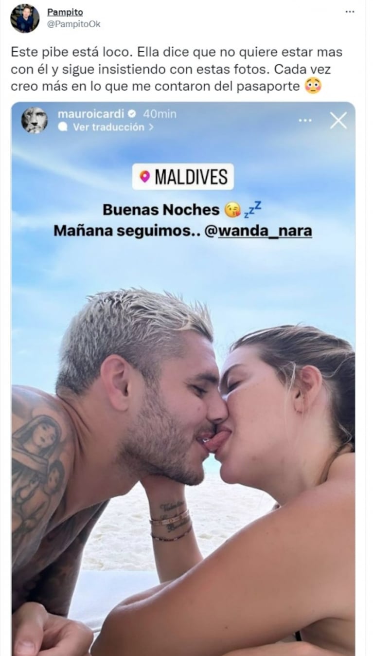 Mauro Icardi difundió una picante foto íntima con Wanda Nara luego de que ella negara la reconciliación