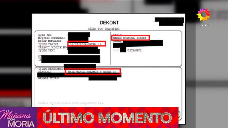Mauro Icardi: filtraron el comprobante del millonario pago de la cuota alimentaria