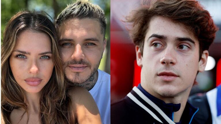 Mauro Icardi, Franco Colapinto y la China Suárez (Foto: Instagram/mauroicardi-Reuters)