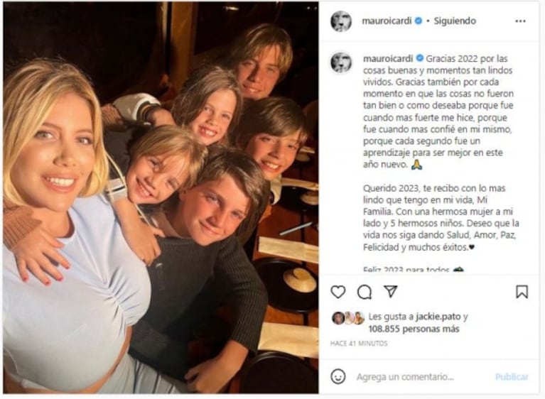 Mauro Icardi le dedicó a Wanda Nara un mensaje de amor en Año Nuevo y ella tuvo una durísima reacción