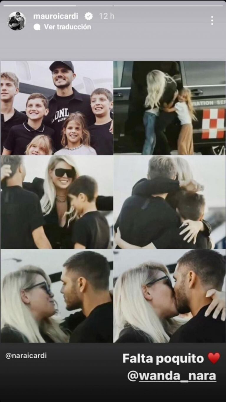 Mauro Icardi le dedicó románticos posteos a Wanda Nara en medio de los rumores que la vinculan a L-Gante