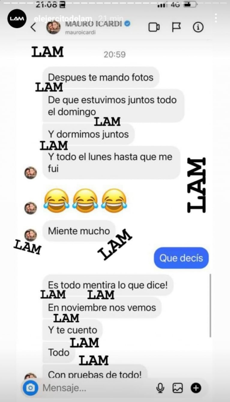 Mauro Icardi le mandó un mensaje a Ángel De Brito en pleno móvil con Wanda Nara: "Ella miente mucho"