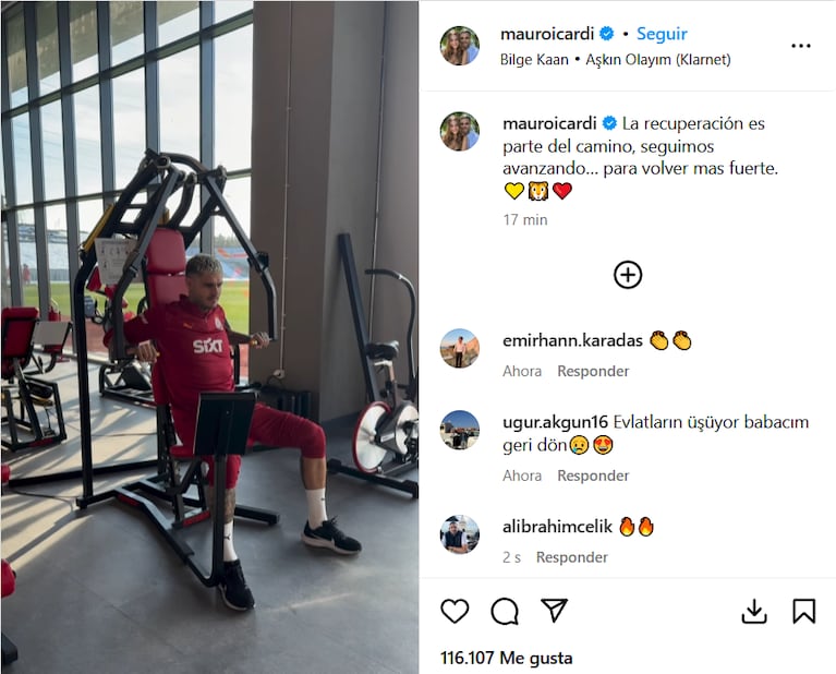 Mauro Icardi mostró cómo es su entrenamiento para volver a jugar al fútbol (Foto: captura de Instagram/@mauroicardi).