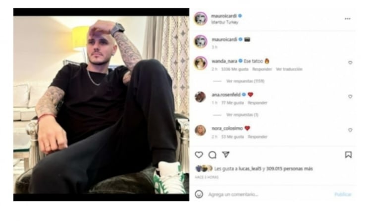 Mauro Icardi mostró su espalda completamente tatuada y Wanda no tardó en reaccionar, muy picante