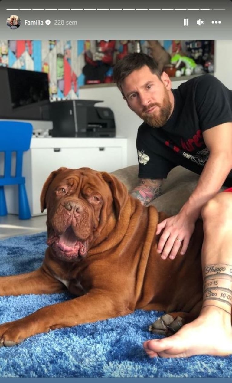 Mauro Icardi posó con un perro igual al de Lionel Messi: "Campeón"