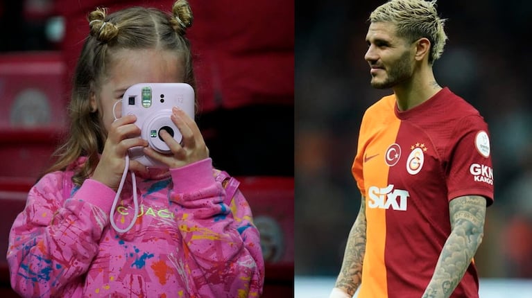 Mauro Icardi posteó las fotos más dulces de su hija Isabella alentándolo en la cancha.