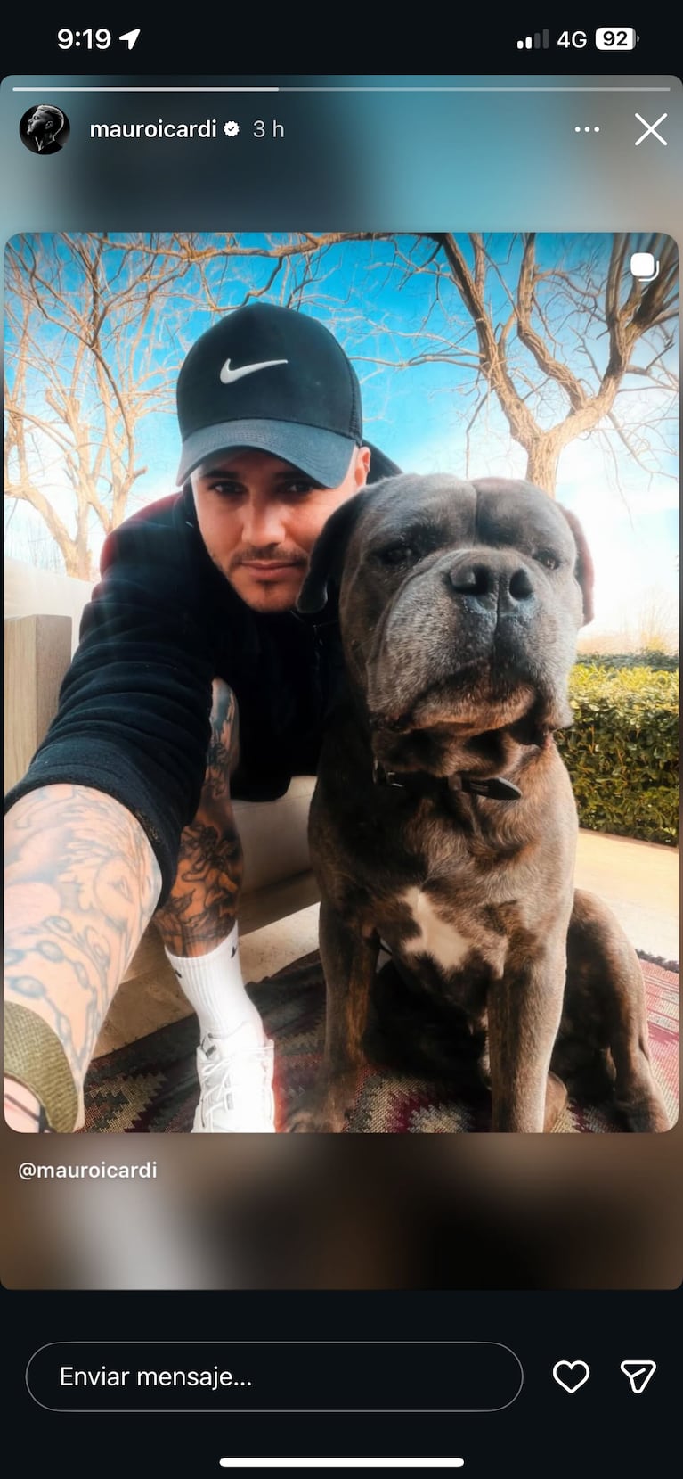 Mauro Icardi respondió a una foto de Wanda Nara. Crédito: Instagram