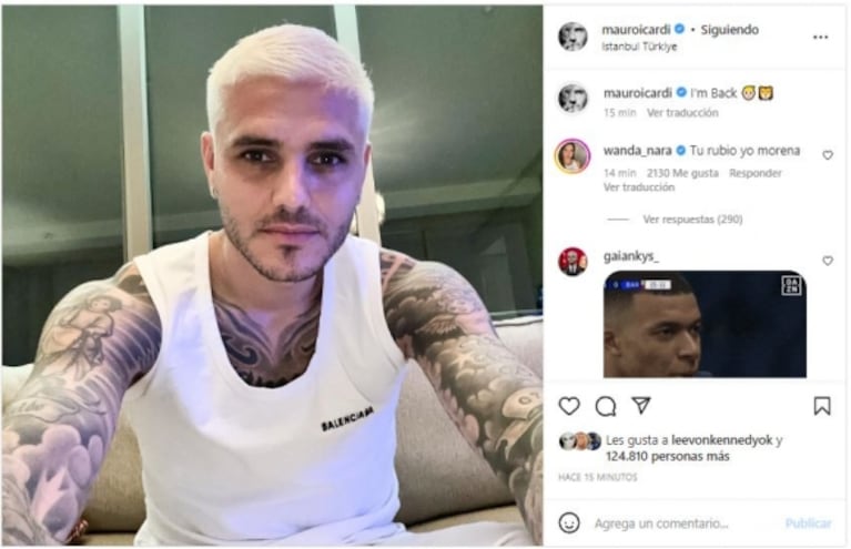 Mauro Icardi se hizo un radical cambio de look y Wanda Nara dio su veredicto