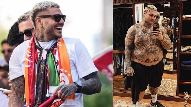 Mauro Icardi se mostró con sobrepeso y se burló de las fotos filtradas de Wanda Nara: “Así quieren verme”
