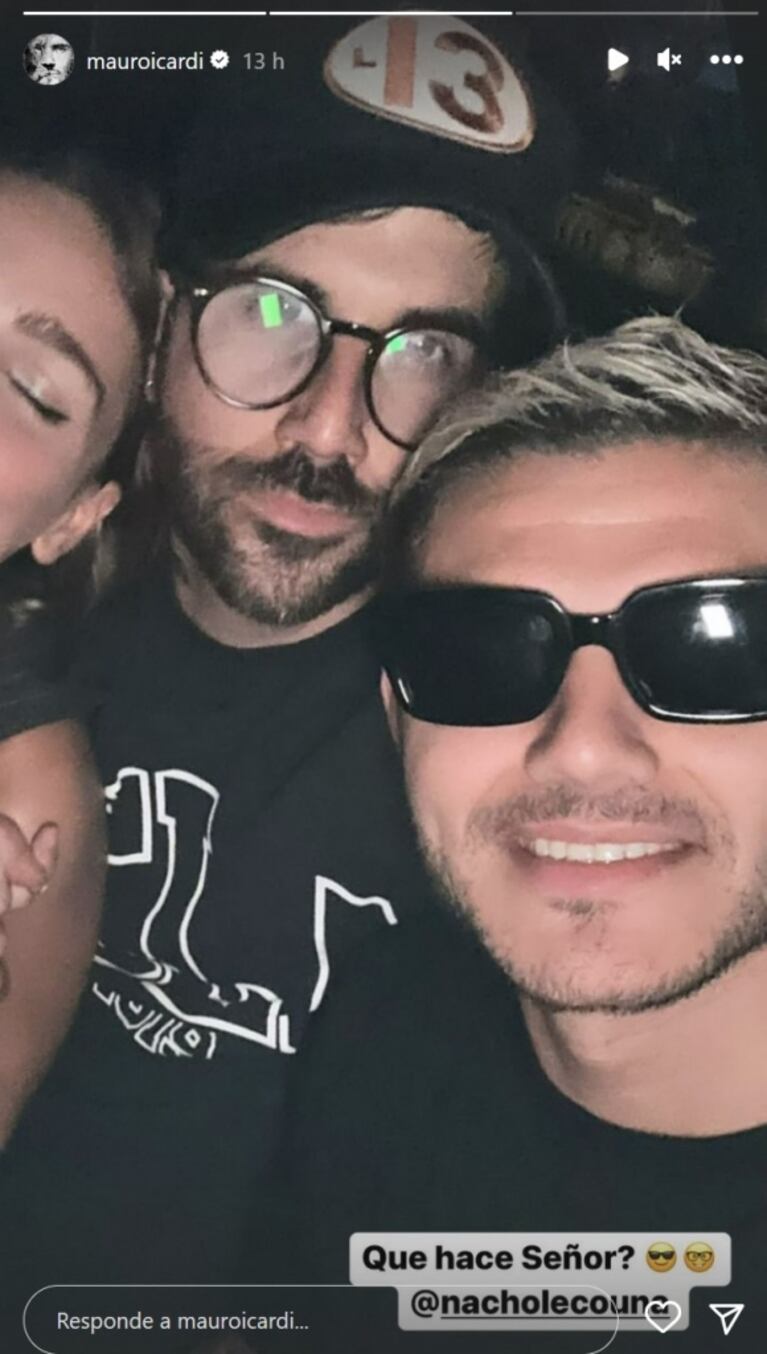 Mauro Icardi se mostró muy cerca de Floppy Tesouro: “Noche”