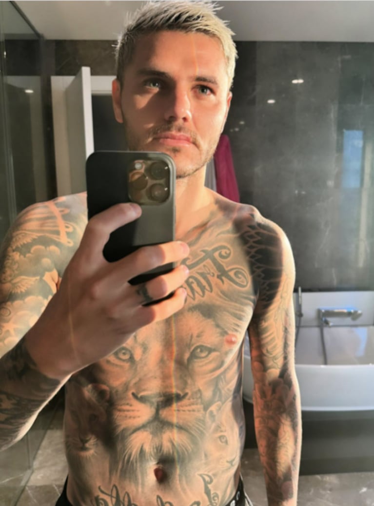 Mauro Icardi sorprendió con una sensual foto sin remera en medio del rumor de crisis con Wanda Nara