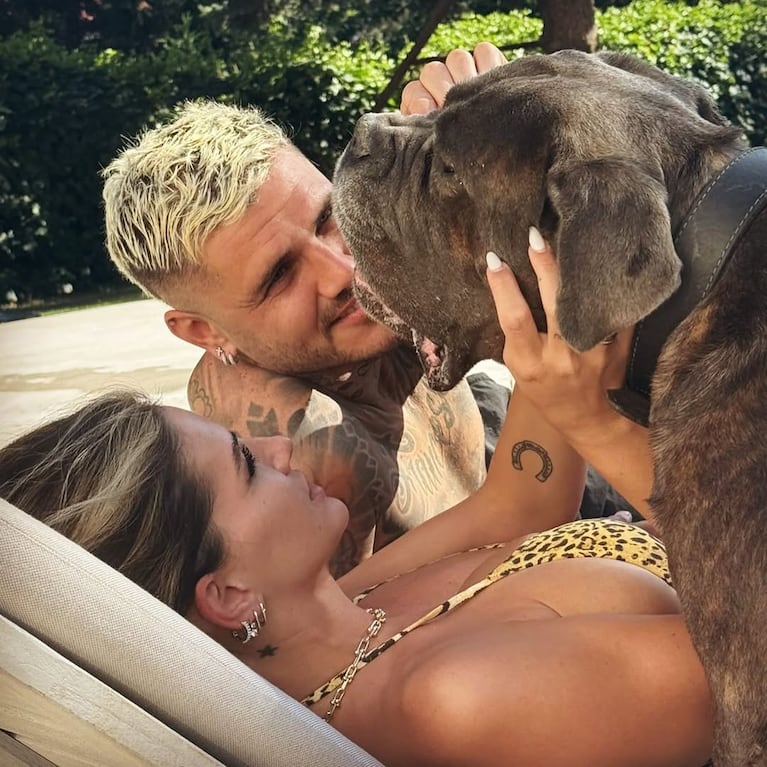 Mauro Icardi y la China Suárez con Tano. Foto: Instagram @sangrejaponesa