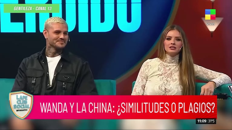 Mauro Icardi y la China Suárez en Otro Día Perdido (Foto: captura de América).