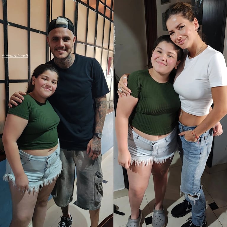 Mauro Icardi y la China Suárez en Rosario, junto a la sobrina del futbolista. (Foto: Instagram / @icardiisaa_)