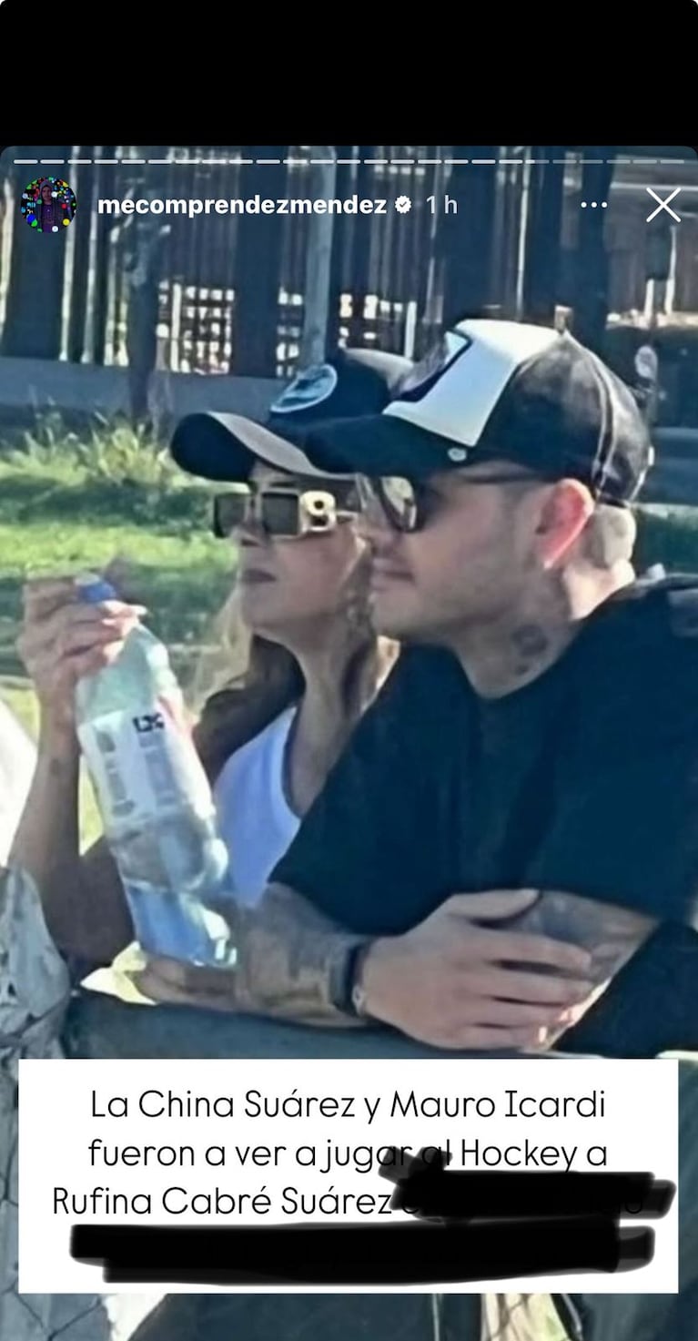 Mauro Icardi y la China Suárez (Foto: captura de Instagram/@mecomprendezmendez).