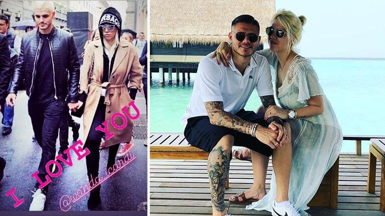 Mauro Icardi y Wanda Nara, más unidos que nunca. Foto: Instagram.