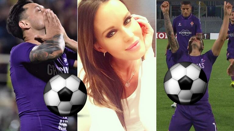 Mauro Zárate hizo dos goles y se los dedicó a Natalie Weber (Foto: web)