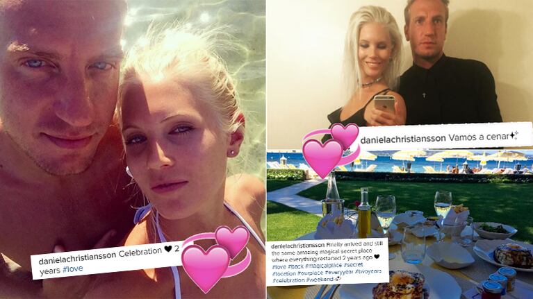Maxi López celebró sus dos años de amor con Daniela Christiansson (Foto: Instagram)