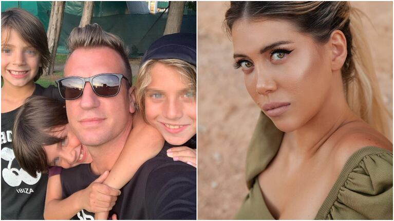 Maxi López compartió una selfie de su reencuentro con sus hijos ¿con un palito a Wanda Nara?