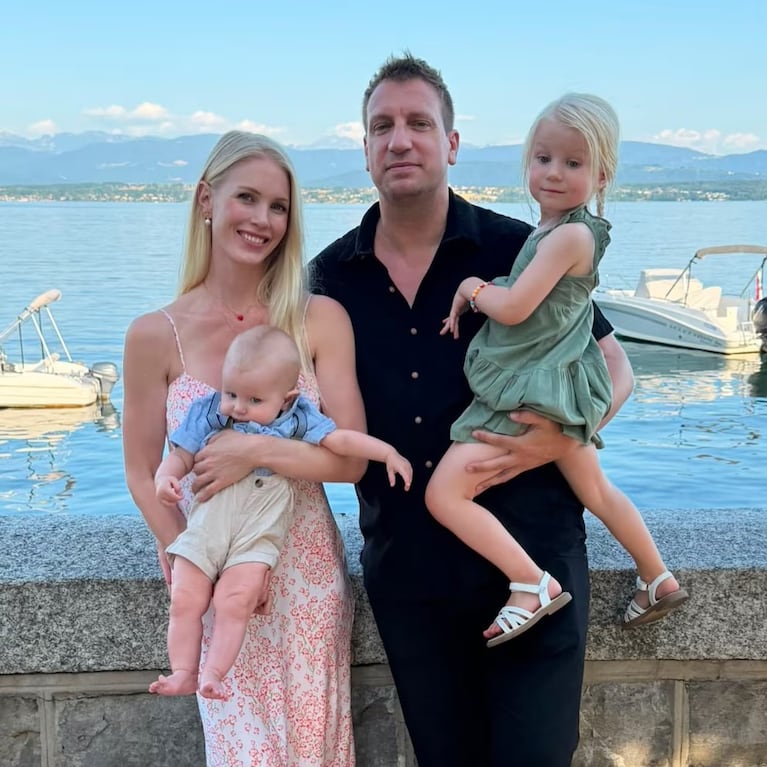 Maxi López, Daniela Christiansson y sus hijos,en Suiza (Fuente: Instagram)