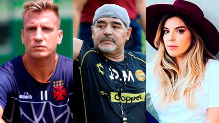 Maxi López, Diego Maradona y Dalma Maradona