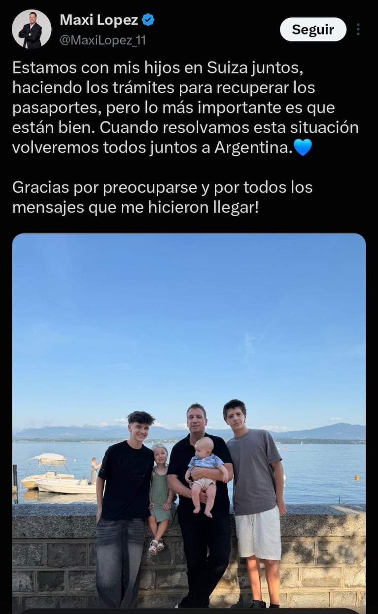 Maxi López habló tras el robo en la casa de Milán de Wanda Nara (Foto: X/@maxilopez_11).