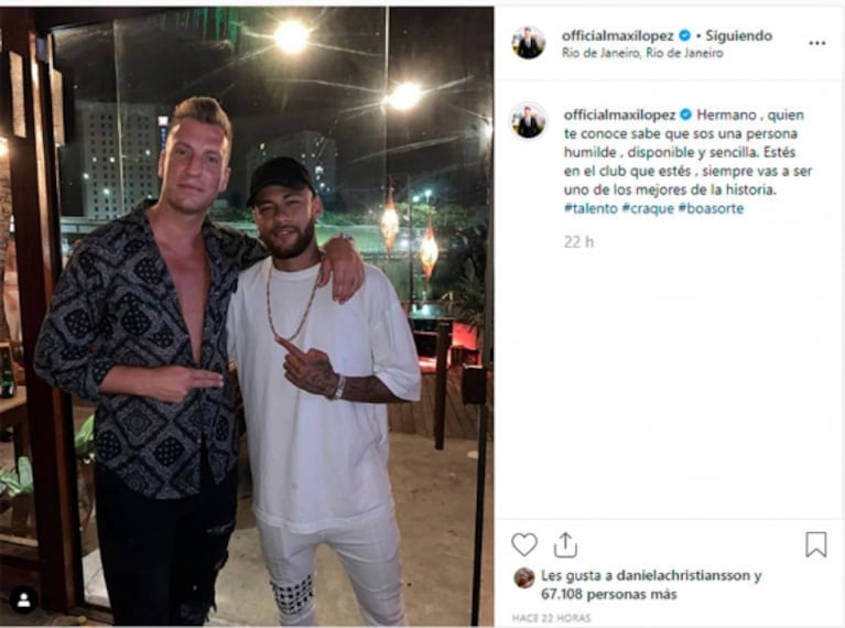 Maxi López publicó una foto con Neymar justo cuando Mauro Icardi confirmó su pase al Paris Saint Germain