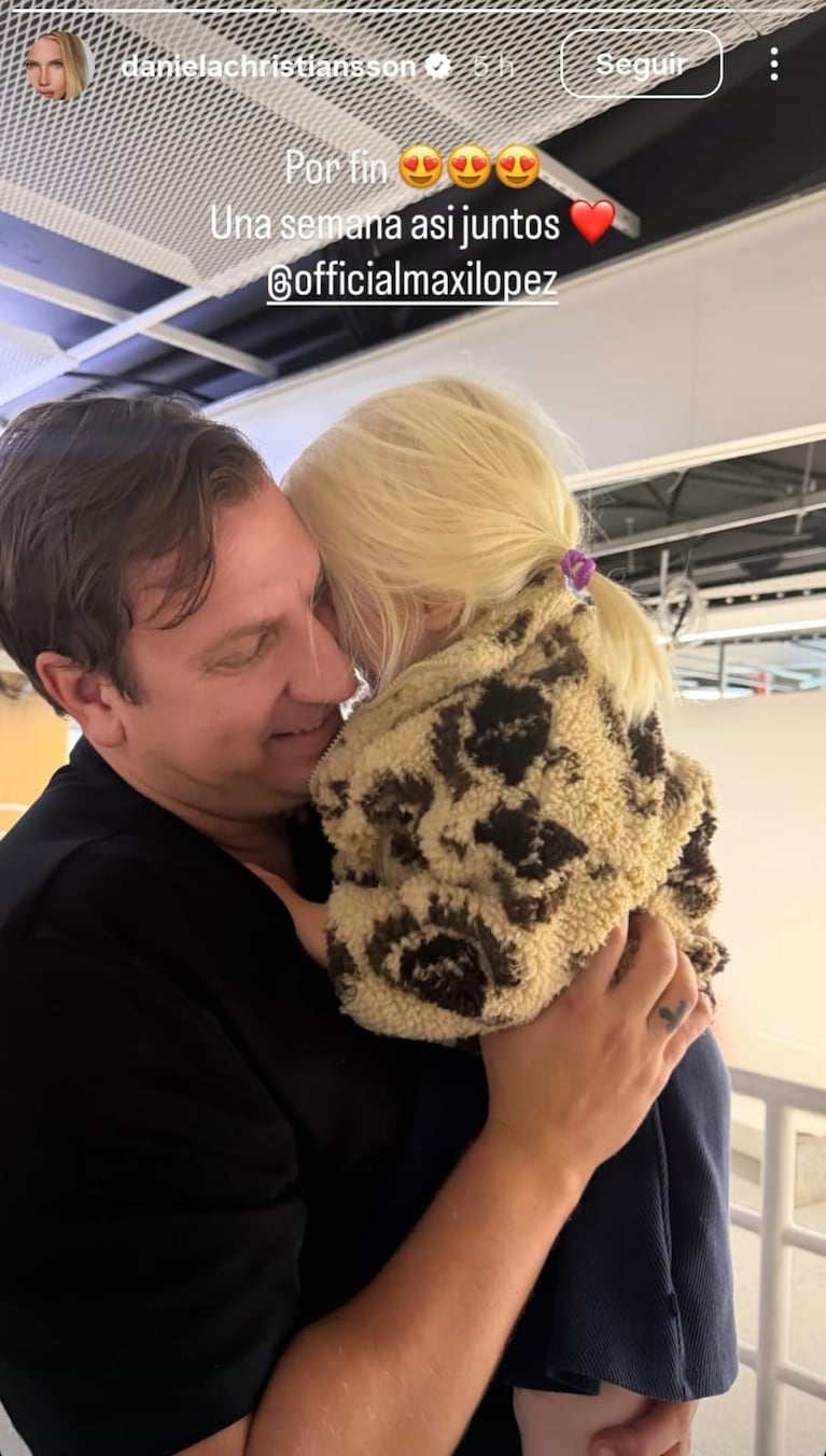 Maxi López se reencontró con su hija Elle y Daniela Christiansson (Foto: captura de Instagram/@danielachristiansson).