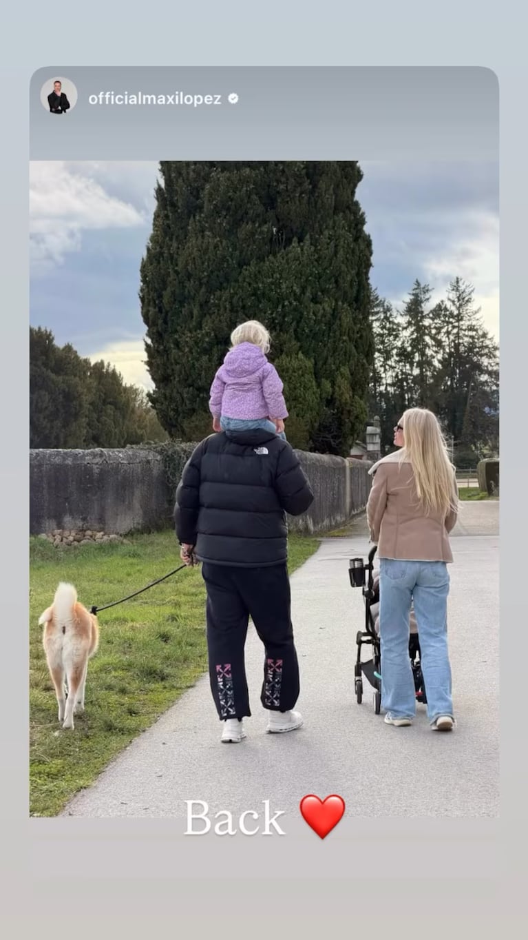 Maxi López volvió a Suiza y mostró el emotivo reencuentro familiar con Daniela Christiansson. Crédito: Instagram