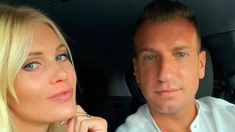 Maxi López y Daniela Christiansson.