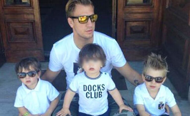Maxi López y sus tres hijos. (Foto: Web)