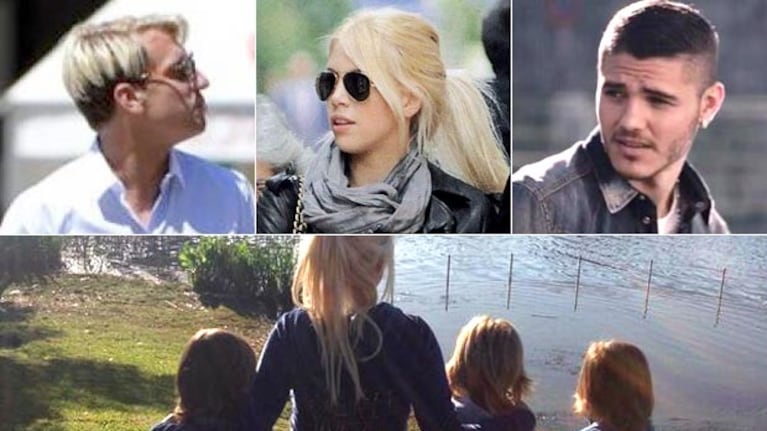Maxi, Wanda Nara y Mauro Icardi se encontraron cuando López fue a buscar a sus hijos. (Fotos: @wandaicardi y archivo Web)