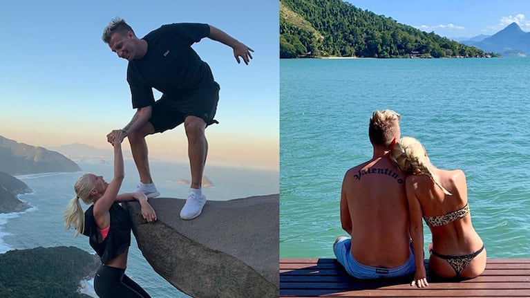 Maxi y Daniela se divierten en Brasil.