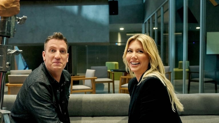 Maxi y Wanda durante la grabación de la webserie