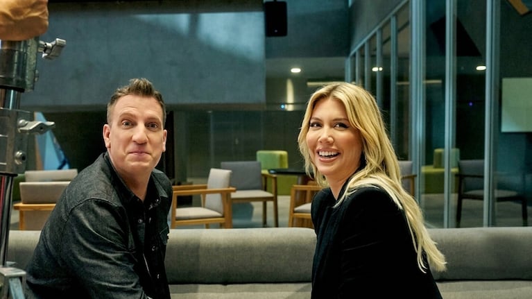 Maxi y Wanda durante la grabación de la webserie