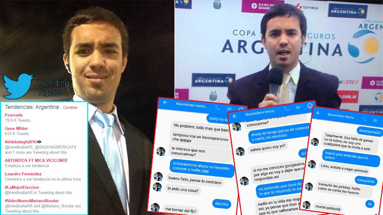 Maximiliano Fourcade, el periodista deportivo que fue TT por supuestos chats incisivos con mujeres, habló con Ciudad.com.