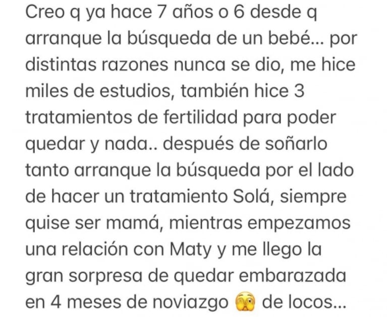 Maypi Delgado se separó a un mes de anunciar que va a ser mamá: "Era el gran sueño de mi vida, pero no el suyo"