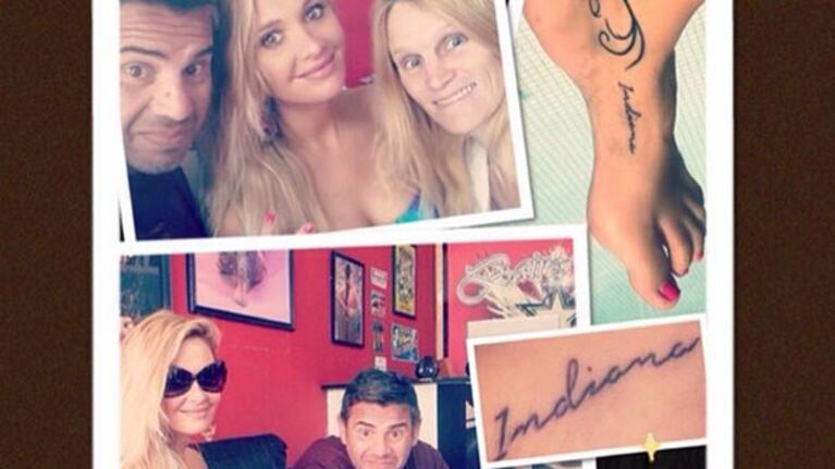 Melina Pitra se tatuó el nombre de su hija Indiana. (Foto: Instagram)