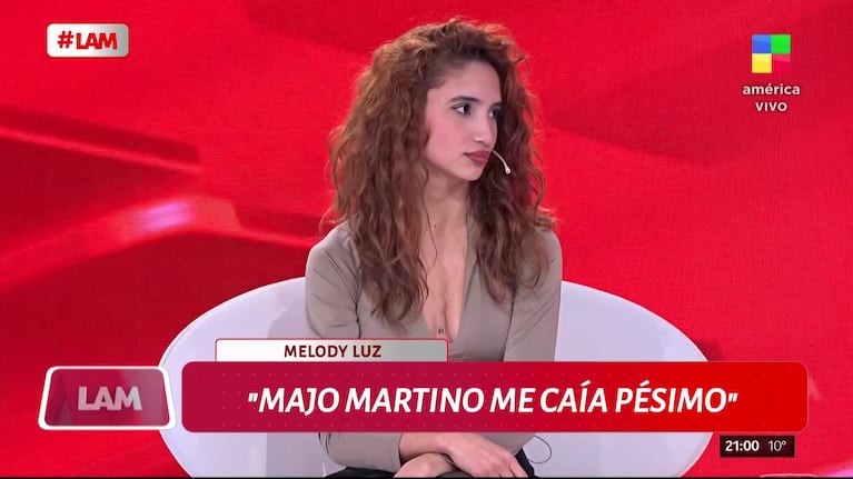 Melody Luz en LAM (Foto: captura de América).