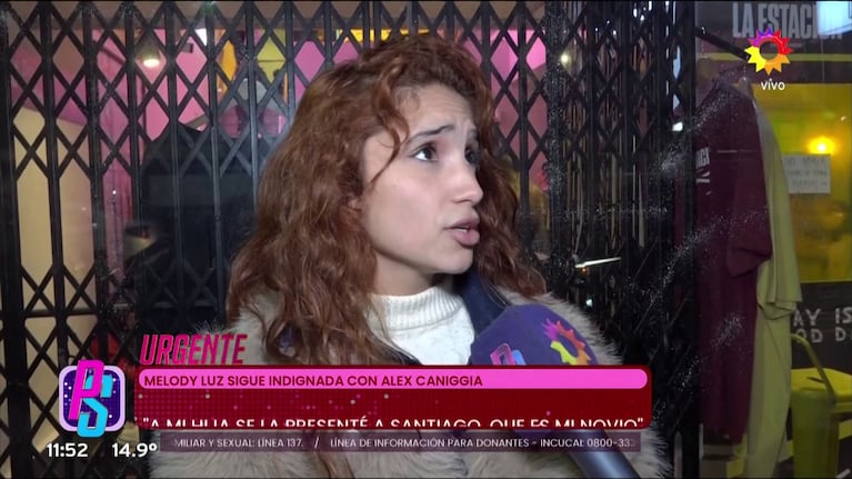 Melody Luz, indignada con la foto de su hija con la supuesta novia de Alex Caniggia (Foto: captura de eltrece).