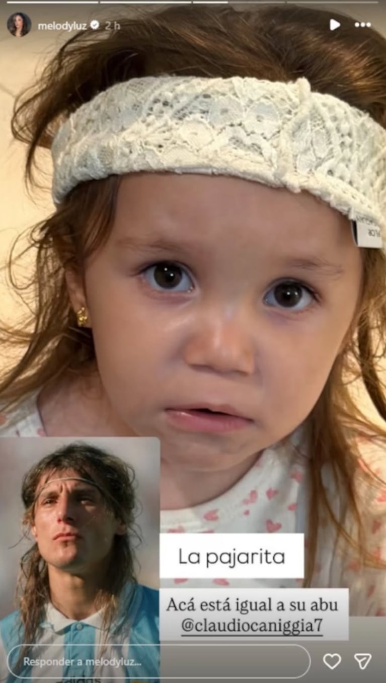 Melody Luz mostró el parecido de Venezia con Claudio Caniggia
