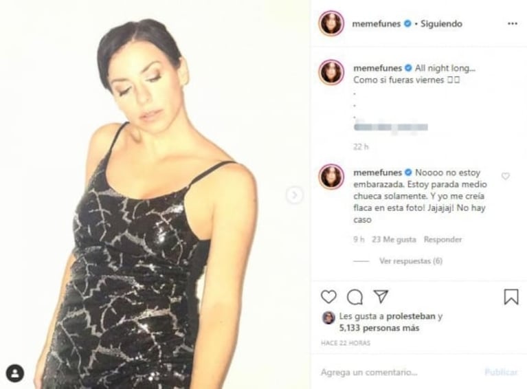 Mercedes Funes habló sobre los rumores de embarazo: "Estoy parada medio chueca y me creía flaca"