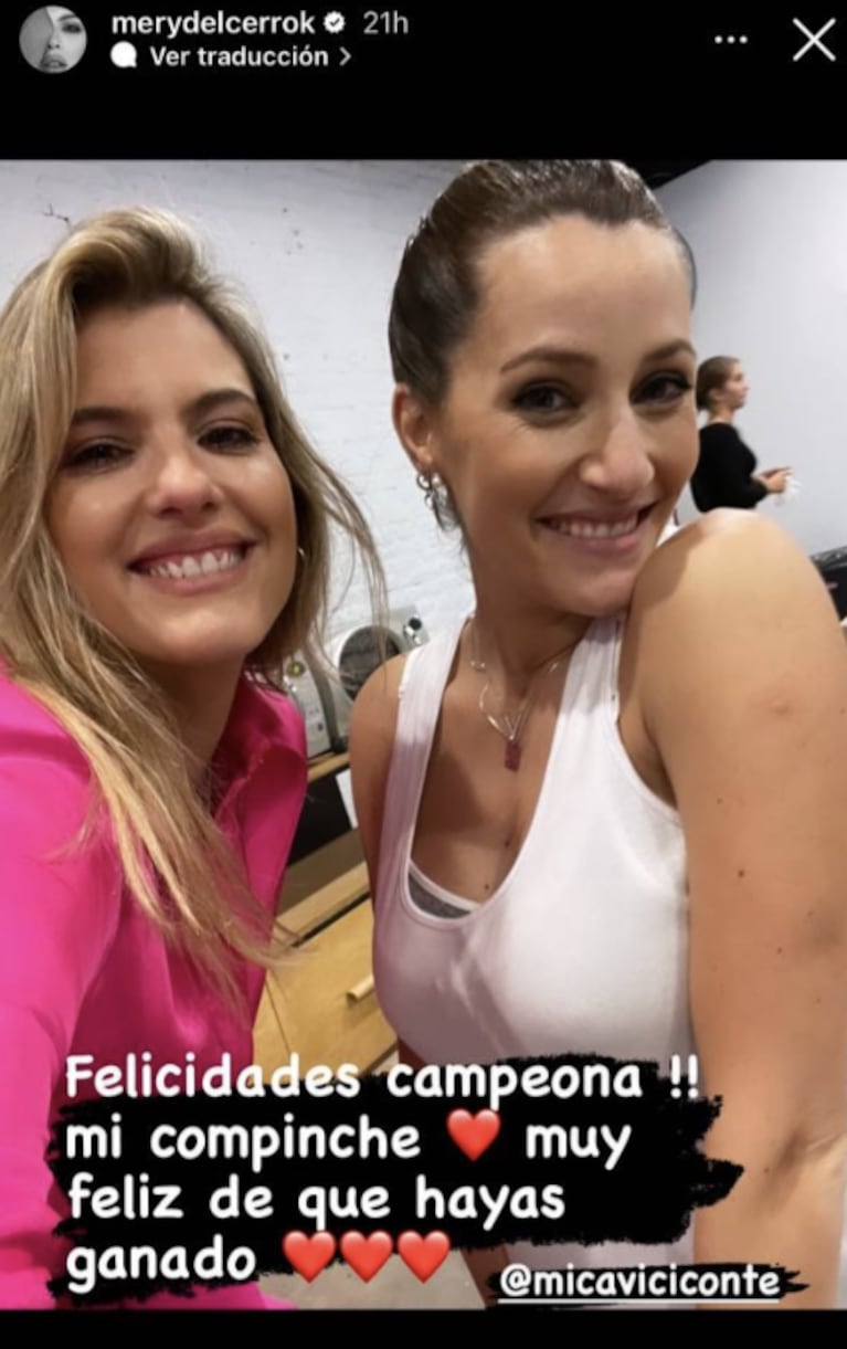 Mery del Cerro le dedicó un emotivo mensaje a Mica Viciconte por su triunfo en MasterChef