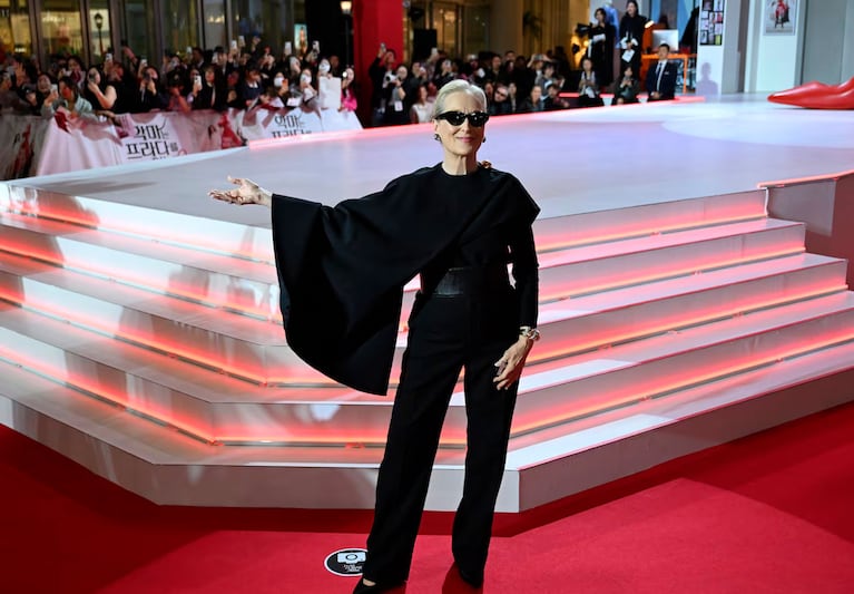 Meryl Streep en la presentación de El Diablo Viste a la Moda 2 en Seúl (Foto: AFP).