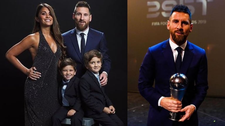 Messi recibió el premio The Best y lo celebró con su familia.