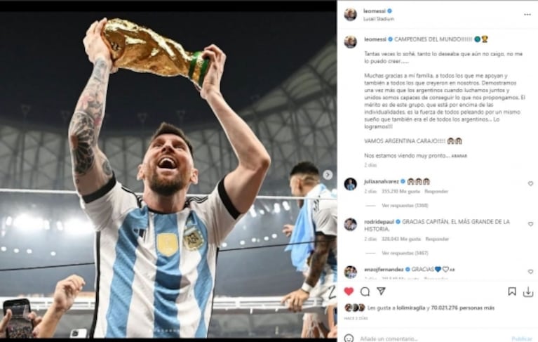 Messi, rey de redes: cuánto creció en Instagram y Facebook durante el Mundial Qatar 2022