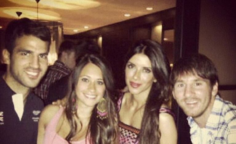 Messi y Antonella, con el futbolista Cesc Fábregas y su mujer (Foto: Instagram)