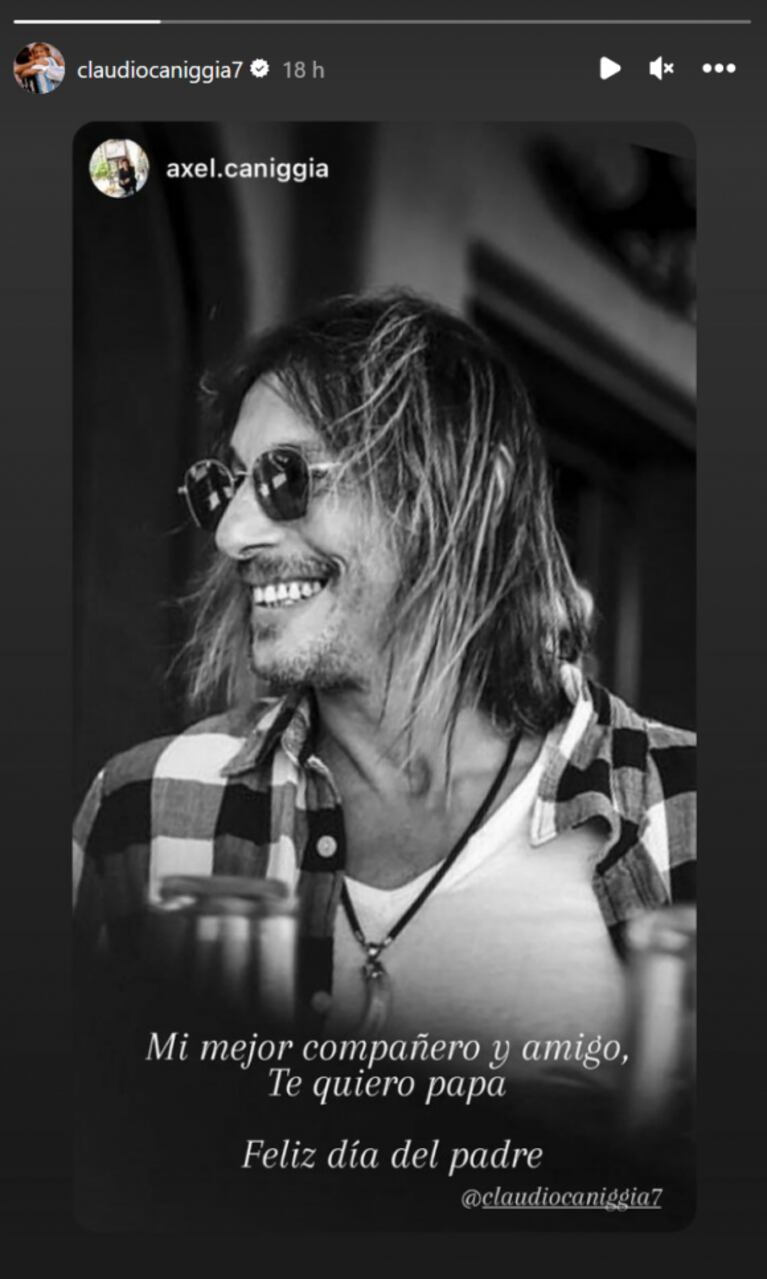 "Mi mejor compañero": Axel Caniggia le dedicó emotivas palabras a su papá Pájaro en Instagram